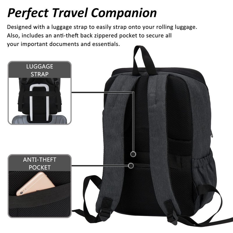 MAXTOP Laptop Backpack for Women Men College Bookbag Business Travel Backpack Water Resistant Computer Backpack with USB Charging Port Fits 15.6 Inch Laptop - Image 5